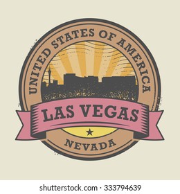 Grunge rubber stamp or label with name of Nevada, Las Vegas, vector illustration