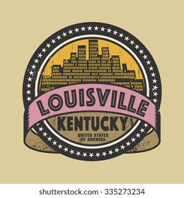 Grunge rubber stamp or label with name of Louisville, Kentucky, vector illustration