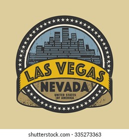 Grunge rubber stamp or label with name of Las Vegas, Nevada, vector illustration