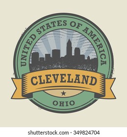 Grunge rubber stamp or label with name of Cleveland, Ohio, vector illustration