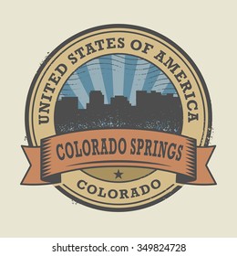 Grunge rubber stamp or label with name of Colorado Springs, Colorado, vector illustration