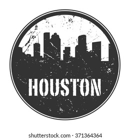 Grunge rubber stamp or label with name of Texas, Houston, vector illustration