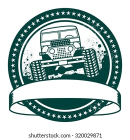 Grunge rubber stamp or label, off road adventure, vector illustration