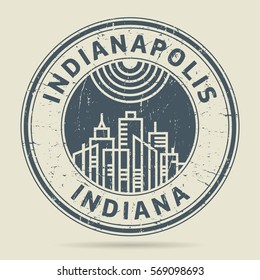 Grunge rubber stamp or label with text Indianapolis, Indiana written inside, vector illustration