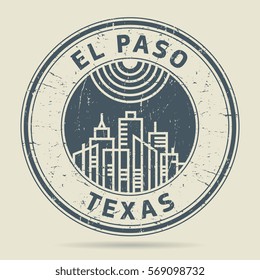 Grunge rubber stamp or label with text El Paso, Texas written inside, vector illustration