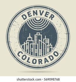 Grunge rubber stamp or label with text Denver, Colorado written inside, vector illustration