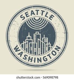 Grunge rubber stamp or label with text Seattle, Washington written inside, vector illustration