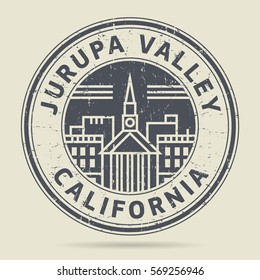 Grunge rubber stamp or label with text Jurupa Valley, California written inside, vector illustration