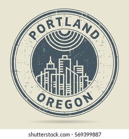 Grunge rubber stamp or label with text Portland, Oregon written inside, vector illustration