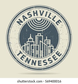 Gummistempel oder Etikette mit dem Text Nashville, Tennessee im Inneren, Vektorillustration-Illustration