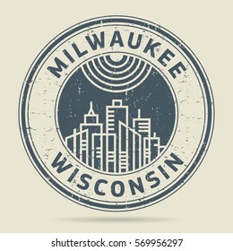 Grunge rubber stamp or label with text Milwaukee, Wisconsin written inside, vector illustration