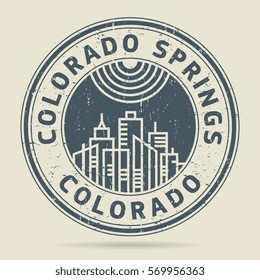 Grunge rubber stamp or label with text Colorado Springs, Colorado written inside, vector illustration