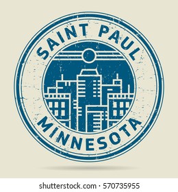 Grunge rubber stamp or label with text Saint Paul, Minnesota written inside, vector illustration