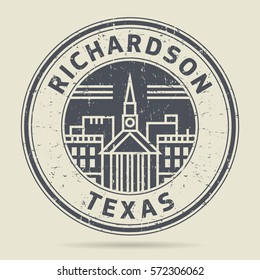 Grunge rubber stamp or label with text Richardson, Texas written inside, vector illustration