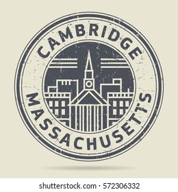 Grunge rubber stamp or label with text Cambridge, Massachusetts written inside, vector illustration