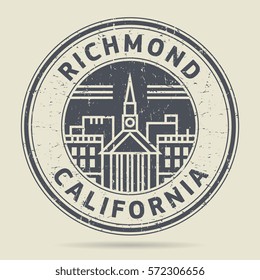 Grunge rubber stamp or label with text Richmond, California written inside, vector illustration