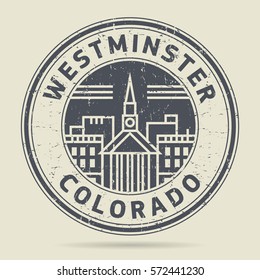 Grunge rubber stamp or label with text Westminster, Colorado written inside, vector illustration