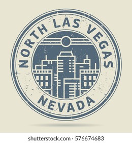 Grunge rubber stamp or label with text North Las Vegas, Nevada written inside, vector illustration