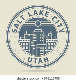 Grunge rubber stamp or label with text Salt Lake City, Utah written inside, vector illustration