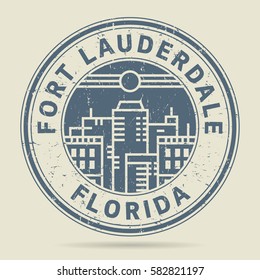 Grunge rubber stamp or label with text Fort Lauderdale, Florida written inside, vector illustration