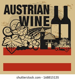 Grunge rubber stamp or label with words Austrian Wine, vector illustration