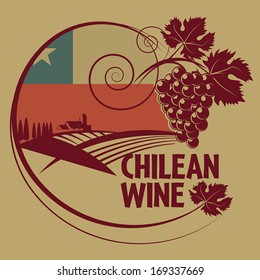 Grunge rubber stamp or label with words Chilean Wine, vector illustration