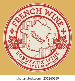 Grunge Rubber Stamp Words French Wine Stock Vector (Royalty Free ...