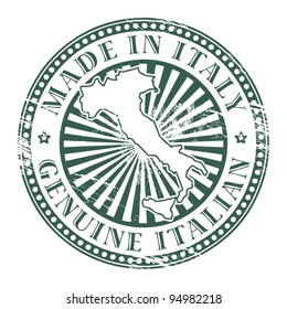 Grunge rubber stamp made in Italy, vector illustration