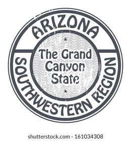 Grunge rubber stamp with name of Arizona, Southwestern Region, vector illustration