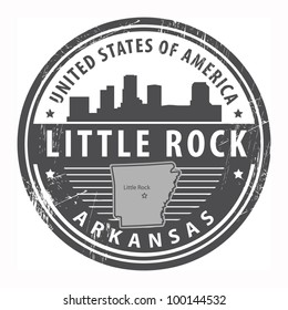 Grunge rubber stamp with name of Arkansas, Little Rock, vector illustration