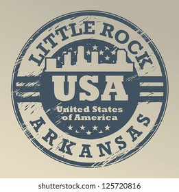 Grunge rubber stamp with name of Arkansas, Little Rock, vector illustration