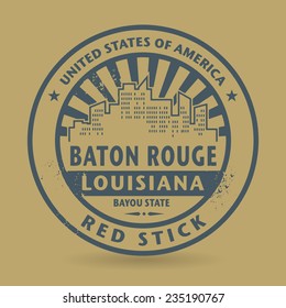 Grunge Rubber Stamp With Name Of Baton Rouge, Louisiana, Vector Illustration