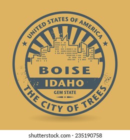 Grunge Rubber Stamp With Name Of Boise, Idaho, Vector Illustration