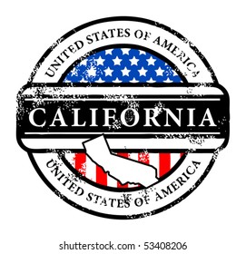 Grunge rubber stamp with name of California, vector illustration