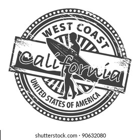 Grunge rubber stamp with name of California, vector illustration