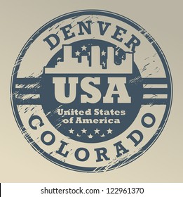 Grunge rubber stamp with name of Colorado, Denver, vector illustration