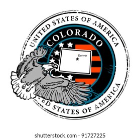 Grunge rubber stamp with name of Colorado, vector illustration