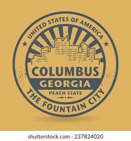 Grunge rubber stamp with name of Columbus, Georgia, vector illustration