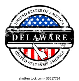 Grunge rubber stamp with name of Delaware, vector illustration