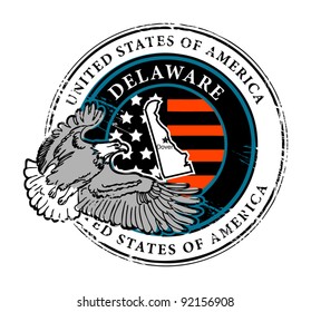 Grunge rubber stamp with name of Delaware, vector illustration