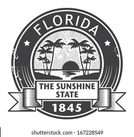 Grunge rubber stamp with name of Florida, vector illustration