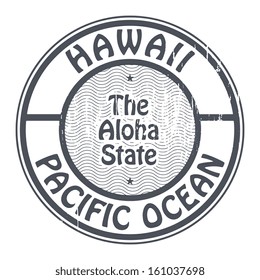 Grunge rubber stamp with name of Hawaii, Pacific Ocean, vector illustration