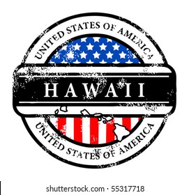 Grunge rubber stamp with name of Hawaii, vector illustration