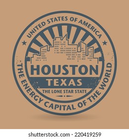 Grunge rubber stamp with name of Houston, Texas, vector illustration