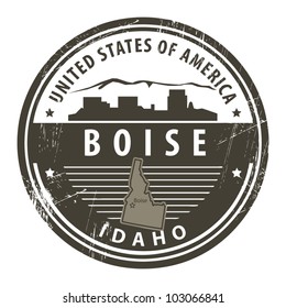 Grunge rubber stamp with name of Idaho, Boise, vector illustration