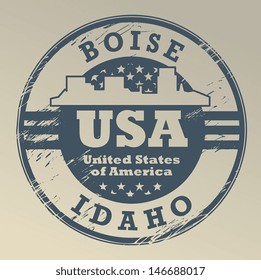Grunge rubber stamp with name of Idaho, Boise, vector illustration
