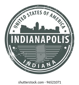 Grunge rubber stamp with name of Indiana, Indianapolis, vector illustration