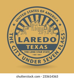 Grunge rubber stamp with name of Laredo, Texas, vector illustration