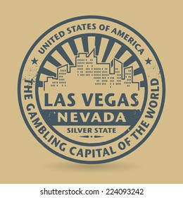 Grunge rubber stamp with name of Las Vegas, Nevada, vector illustration