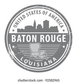 Grunge Rubber Stamp With Name Of Louisiana, Baton Rouge, Vector Illustration